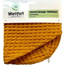 Полотенце для волос Wellfort Тюрбан вафельное охра в магазинах Магнит