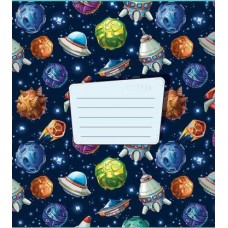 Тетрадь ПЗБМ Ракеты клетка А5 18 листов скрепка картон в магазинах Магнит
