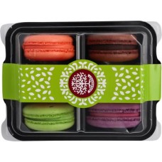 Пирожное Дельгусто Макаронс ассорти апельсин черная смородина клубника темный шоколад мята лимон 6шт*25г 150г в магазинах Магнит