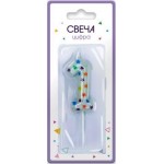 Свеча-цифра 1 Пакетико Happy Birthday
