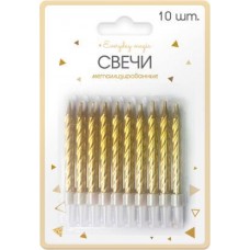 Свечи для торта Пакетико Party металлик 6.5см 10шт в магазинах Магнит