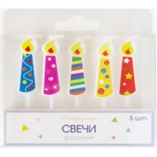 Свечи Пакетико Everyday magic фигурные цветные 4см 5шт в магазинах Магнит