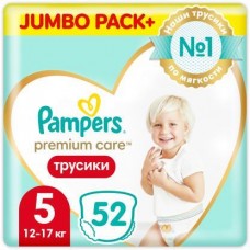 Подгузники-трусики Pampers Premium Care Pants №5 12-17кг 52шт в магазинах Магнит