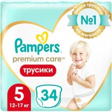 Трусики Pampers Premium Care 5 Junior 12-17кг 34шт в магазинах Магнит