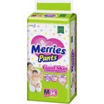 Трусики-подгузники Merries Good Skin M 7-12кг 34шт