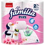 Бумага туалетная Familia Plus Весенний цвет 2 слоя 4 рулона