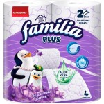 Бумага туалетная Familia Plus Волшебный цветок 2 слоя 4 рулона
