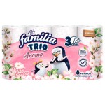Бумага туалетная Familia Trio Flower Breeze 3 слоя 8 рулонов