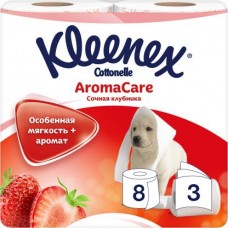 Туалетная бумага Kleenex Клубника 3 слоя 8 рулонов в магазинах Магнит