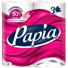 Туалетная бумага Papia 3 слоя 4 рулона в магазинах Магнит