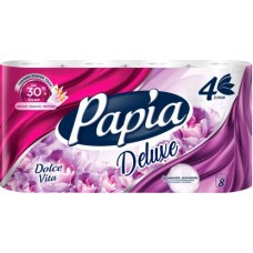 Туалетная бумага Papia DELUXE Арома Дольче Вита 4 слоя 8 рулонов в магазинах Магнит