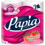 Туалетная бумага Papia Клубничная мечта 3слоя 4рулона