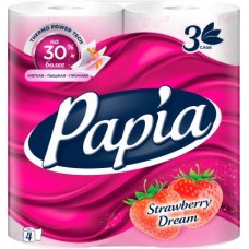 Туалетная бумага Papia Клубничная мечта 3слоя 4рулона в магазинах Магнит