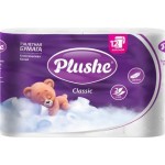 Туалетная бумага Plushe Classic Белая 2 слоя 12 рулонов