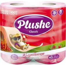 Туалетная бумага Plushe Classic Клубника 2 слоя 4 рулона в магазинах Магнит