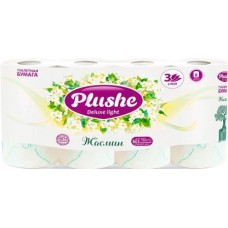 Туалетная бумага Plushe Deluxe Жасмин 3слоя 8рулонов в магазинах Магнит