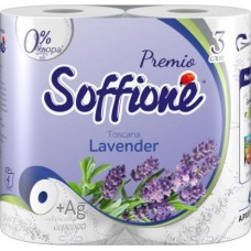 Туалетная бумага Soffione Premio лаванда 3 слоя 4 рулона в магазинах Магнит