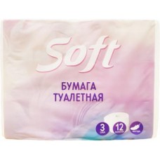 Туалетная бумага Soft 3 слоя 12 рулонов в магазинах Магнит