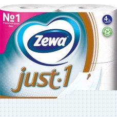 Туалетная бумага Zewa Just 1. 4 слоя 4 рулона в магазинах Магнит