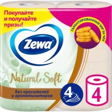 Туалетная бумага Zewa Natural Soft 4 слоя 4 рулона в магазинах Магнит