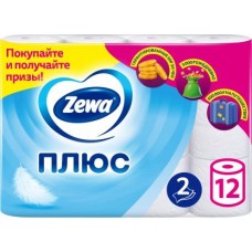 Туалетная бумага Zewa Плюс Белая 2 слоя 12 рулонов в магазинах Магнит