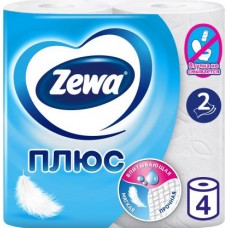 Туалетная бумага Zewa Плюс Белая 2 слоя 4 рулона в магазинах Магнит