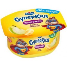 Паста творожная Суперкид Банан и яблоко 3.5% 110г в магазинах Магнит