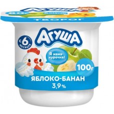 Творог детский Агуша Яблоко банан 3.9% 100г в магазинах Магнит