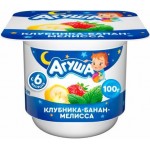 Творог детский Агуша Засыпай-ка Клубника банан мелисса 3.8% 100г