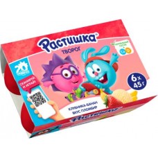 Творог детский Растишка Клубника банан и пломбир 3.5% 6шт*45г в магазинах Магнит