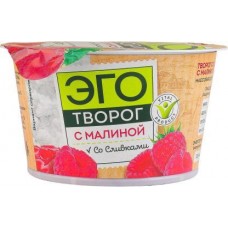 Творог Эго со сливками с малиной 4% 180г в магазинах Магнит