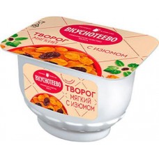Творог Вкуснотеево с изюмом мягкий 5% 175г в магазинах Магнит