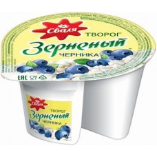 Творог зерненый Сваля Черника 5% 130г в магазинах Магнит