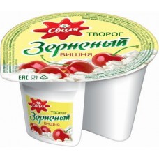 Творог зерненый Сваля Вишня 5% 130г в магазинах Магнит