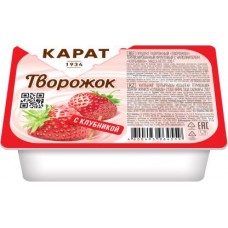 Продукт творожный Карат Клубника 9% 230г в магазинах Магнит