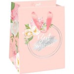 Пакет Пакетико подарочный матовая ламинация с тиснением SMT ПДЛ Пионы 14*19см в ассортименте
