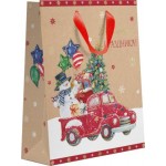 Пакет Пакетико с тиснением KLT Крафт 32*26.5*12.5см