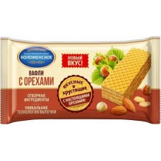 Вафли Коломенское c орехами 200г в магазинах Магнит