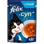 Влажный корм для кошек Felix влажный суп в соусе с треской 48г