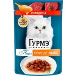 Влажный корм для кошек Гурме Соус-де-Люкс говядина 75г