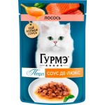 Влажный корм для кошек Гурме Соус-де-Люкс лосось 75г