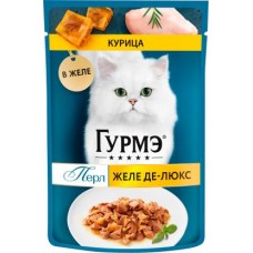 Влажный корм для кошек Гурме Желе курица 75г в магазинах Магнит