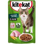 Влажный корм для кошек Kitekat с сочными кусочками кролика в желе 85г