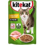 Влажный корм для кошек Kitekat с сочными кусочками курицы желе 85г