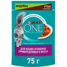 Влажный корм для кошек Purina One индейка утка с морковью 75г в магазинах Магнит