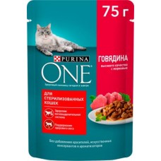 Влажный корм для кошек Purina One Sterilised с говядиной 75г в магазинах Магнит