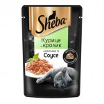 Влажный корм для кошек Sheba Ломтики в соусе с курицей и кроликом 75г