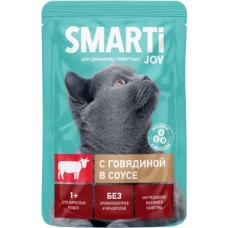 Влажный корм для кошек Smarti с говядиной в соусе 75г в магазинах Магнит