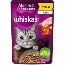 Влажный корм для кошек Whiskas полнорационный Мясная коллекция С курицей 75г в магазинах Магнит