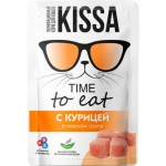 Влажный корм для взрослых кошек Kissa полнорационный с курицей в соусе 75г